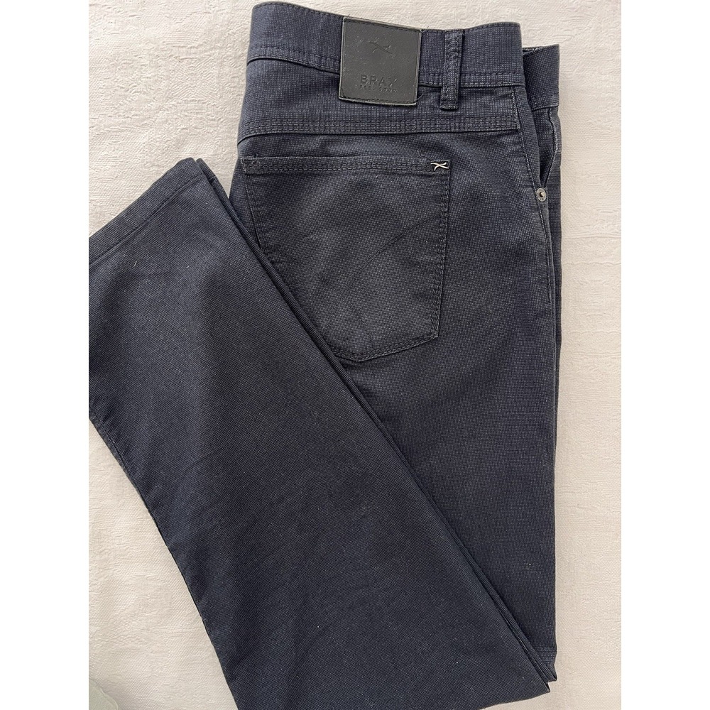 Brax‎ Cooper Fancy Pants Men's 36x30 Dark Blue Navy Modern Fit Dress Trousers